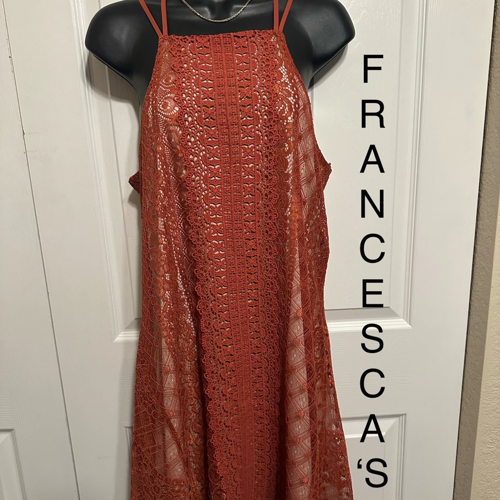 Francesca's Collections |  Rust Lace Dress - Medium